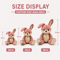 Jouets en peluche de lapin brodés sur mesure, logo et taille personnalisables, emballage cadeau, OEM ODM, faible MOQ, fabricant de peluches