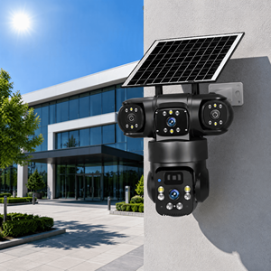 Caméra de sécurité extérieure sans fil HIKWIFI 3 objectifs 4G 6K à énergie solaire IP66 CMOS Pan-Tilt PTZ V380 <span class=keywords><strong>Pro</strong></span> 12MP avec audio bidirectionnel - Product Image 6