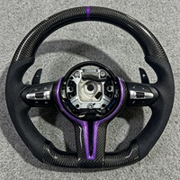 Volant sport en fibre de carbone violette adapté aux BMW F30 F20 F10 F34 F35 F32 F33 F80 E90 E70 E80 E60 X3 X4 X5 M3 M4 M5 M6