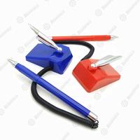 Stylo de table en plastique coloré avec support de base pour banque, hôtel et bureau
