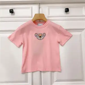 도매 파리 주간 유행 의류 소녀 티셔츠 최고의 의류 어린이를위한 기본 상의 럭셔리 투피스 세트 아기 의류