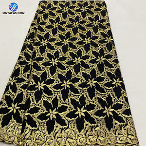 Sinya Offre Spéciale fête de mariage voile de coton suisse et écharpe dentelle en suisse 100% dentelle de Voile de coton avec robe en dentelle de pierres - Product Image 6