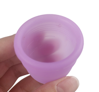 Muestra Gratuita de Copa Menstrual Reutilizable 2 en 1 Marca EE Modelo E002 100% Silicona de Grado Médico Talla S/L con Logotipo Personalizado