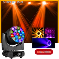 Projecteur motorisé 285W RGBW 4-en-1 Effet Œil d'Abeille, 19 LED, Équipement d'éclairage de scène pour Discothèque et KTV, Lumières LED RGB à tête mobile