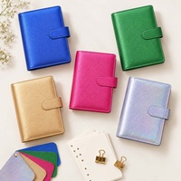 Agenda scolaire/de bureau Hongbo Shining Litchi Pebble Leather A6 à anneaux dorés, éco-responsable, best-seller, idéal comme cadeau