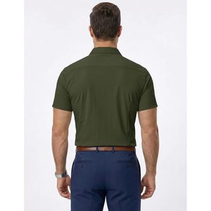FOXA Men's Muscle Fit Short Sleeve Dress Shirt High Stretch Wrinkle Free Summer Casual Button <b>Down</b> Shirt - Product Image 6