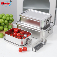 Boîte à lunch en acier inoxydable, récipient alimentaire étanche, sans BPA, réutilisable pour adultes et enfants, plusieurs tailles pour le bureau, l'école, le camping