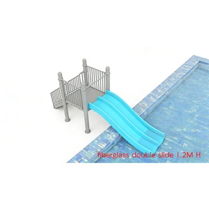 Tobogán Acuático de Fibra de Vidrio para 2 Jugadores, 1.2 Metros de Altura, para Piscina, Certificado de Seguridad EN1176 - Product Image 1