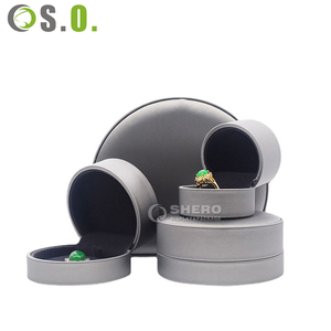 High-end Leather Jewellery <b>Box</b> Packaging <b>Round</b> Jewelry <b>Box</b> With Custom Logo - Product Image 4