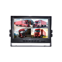 Kamera DVR 360 Derajat 4ch Lensa Kamera 9 Inci Monitor Tampilan Belakang 1080P Sistem Kamera Mundur Mobil Alat Bantu Parkir