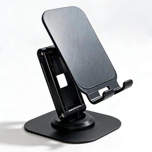 Height Adjustable Alloy Metal Support Table 360 <b>Rotating</b> Aluminum Mobile Phone Holder Portable and Flexible for <b>Desk</b> or Bed Use - Product Image 1