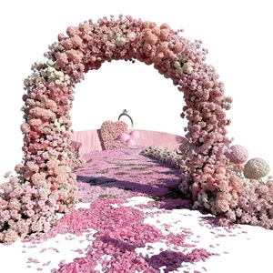 Elegant Half Circle Flower <b>Backdrop</b> <b>Stand</b> For Birthday Banquet Engagement Party And Photo Booth Shooting - Product Image 3