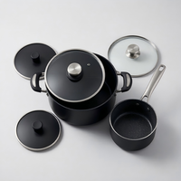 Petite casserole à lait antiadhésive en aluminium forgé avec revêtement céramique, bec verseur et poignée en acier inoxydable, compatible gaz et induction, ustensile de cuisine