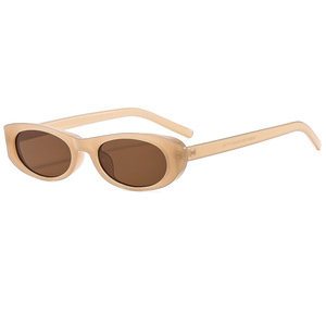 New Ladies Outdoor Street Shot Beach Fashion With a Variety of Color Oval Small Frame Sunglasses - Product Image 6