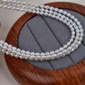 Perlas Sueltas de Agua Dulce Naturales, Semiterminadas, Blancas y Rosas, de 3-3.5mm, para Accesorios de Joyería DIY, Hilo de Zhuji - Product Image 2