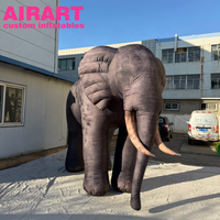Décoration de campagne publicitaire Éléphant sauvage gonflable pour l'affichage