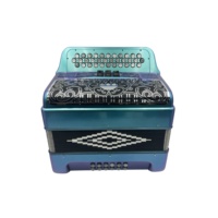 Accordéon diatonique JB3412C, 34 boutons, 12 basses, 3 registres, corps vert caméléon, grille noire argentée, boutons argentés, 3412C Acordeon