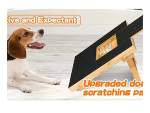 2024, superventas, almohadilla para rascar perros para uñas, tablero de lima de uñas de perro de madera de bambú personalizado con caja de golosinas en el interior - Product Image 6