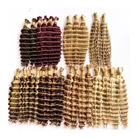 Genius Trame Humide et Ondulée Super Profonde Cheveux Tressés 100% Cheveux Humains Pour Micro Tressage Cheveux