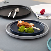Fournisseur de la Chine en gros pas cher 6 8 10 12 pouces personnalisé propre conception mat noir blanc rond plaques de mélamine pour restaurant