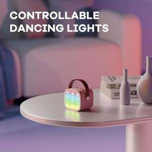 Mini Ngoài Trời Hoạt Động Máy Karaoke Trẻ Em Người Lớn Loa Di Động 100-300W 2 Micro Không Dây Đèn LED Top Sinh Nhật Đảng - Product Image 5