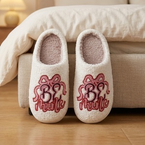 Cute Fluffy Non-slip Soft Fuzzy Plush Winter Warm Cozy White <strong>Bow</strong> Women for Valentine's Day <strong>Gift</strong> - Product Image 4