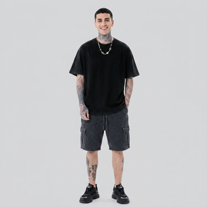 Camiseta de hombro caído Verano 100% Camiseta de algodón Camiseta de talla grande para hombre Camiseta de alta calidad para hombre - Product Image 1