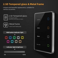 Interruptor de Pared con Pantalla LED para Hogar Inteligente Tuya, Interruptor WiFi de 4 Canales, Instalación Horizontal de Aluminio y PC, Panel Táctil de Vidrio