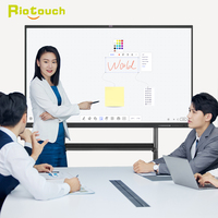 Layar Sentuh LCD Pintar 65/75/86 Inci untuk Ruang Rapat, Papan Tulis Digital Interaktif Elektronik untuk Pendidikan Cerdas