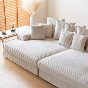 Sofá de lujo de pana con asiento profundo, conjunto de sofás extragrandes comprimidos al vacío para sala de estar, cómoda chaise longue. - Product Image 1