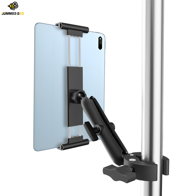 Adjustable Aluminum Tablet PC Mount Mobile Phone Super Clamp 360Degree Rotation Motorcycle Handle Bar Holder For Car/Desk
