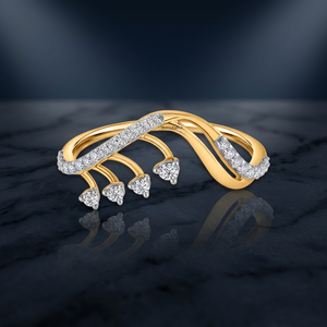 Anillo Abierto Moderno con Diamante Cultivado en Laboratorio de Corte Redondo, en Oro de 10K, 14K, 18K, Plata 925, 935 - Product Image 1