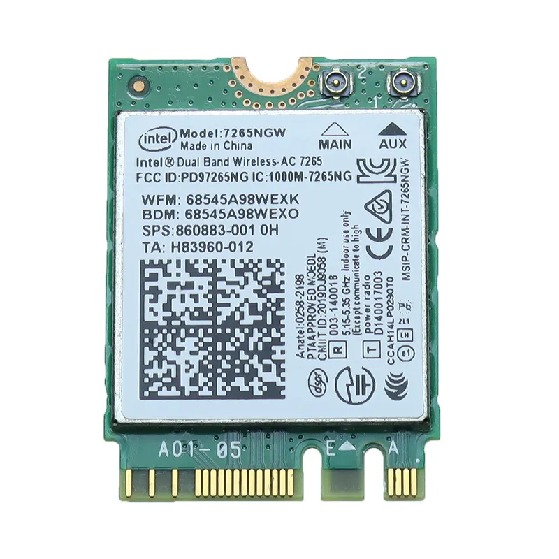 Placa de rede sem fio integrada M.2 gigabit de banda dupla 7260NGW AC 1200M 2.4G/5G Bluetooth universal