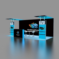 Stand d'exposition modulaire en aluminium 10x20 avec éclairage LED rétroéclairé en tissu SEG pour salon professionnel