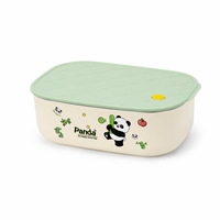 Boîte à lunch carrée à double étage en acier inoxydable 304 de qualité alimentaire, compatible micro-ondes, design cartoon, écologique, durable, pour les employés de bureau