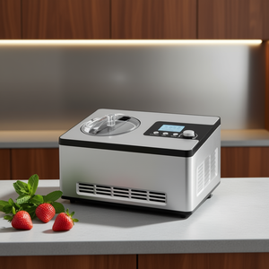 Sorbetière électrique automatique horizontale de 2 litres en acier inoxydable avec compresseur intégré, machine à gelato, écran LCD, machine à crème glacée - Product Image 2