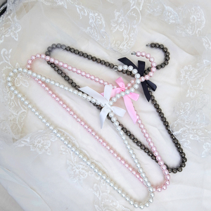 Luxury Pearl <strong>Hangers</strong> with Bow for Boutique Adult Kids Wardrobe Decorative European Style Wholesale <strong>Hanger</strong> - Product Image 1