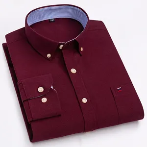 Camicie Casual da uomo taglie forti 7xl da ufficio 100% in cotone Oxford a maniche lunghe, filato traspirante tinto in bianco nero per la primavera - Product Image 2