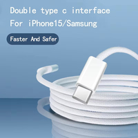 Cable USB C a Tipo C de Carga Rápida PD de 60W, Cable Trenzado para Cargar Teléfonos Móviles, Compatible con iPhone 15 16 17 Pro Max, Android, Samsung, Xiaomi