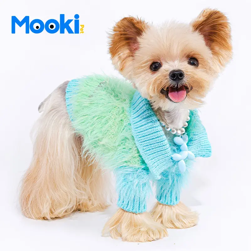 犬の冬の服の卸売厚く小さな中型犬ビションヨークシャーペット猫のセーターを暖かく保つ
