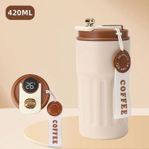 แก้วน้ำสแตนเลสสุญญากาศขนาด 380 มล. 500 มล. สำหรับแคมป์ปิ้งและใช้ในออฟฟิศ แก้วเก็บความร้อน/เย็นสำหรับเดินทาง ใส่กาแฟ ชา หรือน้ำ  ขวดน้ำอัจฉริยะ - Product Image 6