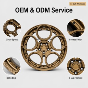 Cerchio in Lega Personalizzato da 18, 19, 20, 21 Pollici Bronzo con Razze a Cerchio per Huracan LP610 Supercar, Finitura Oro Opaco, Stile Premium ad Alte Prestazioni - Product Image 3