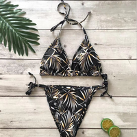 Maillot de bain deux pièces personnalisé à sublimation, sans bretelles, pour filles, grande taille XXL, imprimé rayé, respirant et écologique