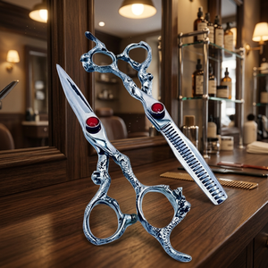 ASAP Ciseaux de coiffure professionnels de qualité durable 6 pouces pour droitiers 26 dents manche moyen en acier argenté - Product Image 1