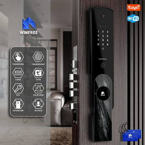 Serrure de porte intelligente à reconnaissance faciale avec entrée sans <span class=keywords><strong>clé</strong></span> Wi-Fi et interphone vidéo Tuya pour la sécurité domestique - Product Image 2