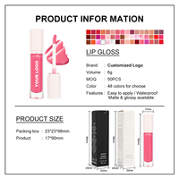 Fabricants de maquillage Brillant à Lèvres Logo Personnalisé Rouge à Lèvres Liquide Naturel Mignon Imperméable Vente en Gros