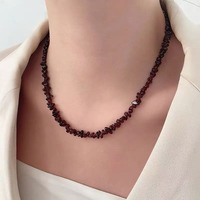 Ensemble collier et bracelet vintage en éclats de cristal naturel irréguliers, quartz rose, aigue-marine, citrine, bijoux en pierres précieuses de guérison, or 18 carats