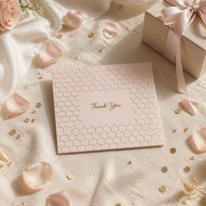 Biglietti di ringraziamento personalizzati neri opachi con goffratura a nido d'ape UV e lamina oro rosa, biglietti di auguri di lusso per aziende, confezione all'ingrosso - Product Image 4