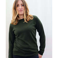 Pull à col rond pour femme Heyfoo, de haute qualité, vert militaire, calibre 12, tricoté, avec motif brodé, décontracté, fabriqué en Europe, taille S