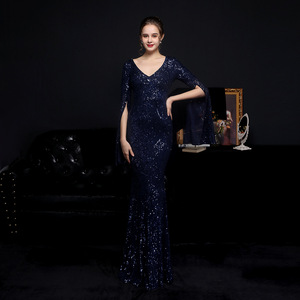 Sequins uzun ince zarif parti elbise Fishtail <span class=keywords><strong>abiye</strong></span> yeni Model - Product Image 6